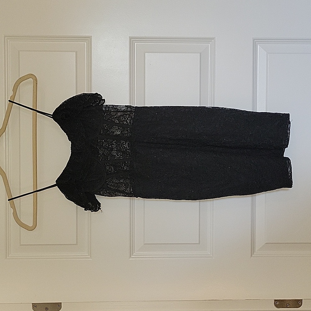 Bershka black lace dress size medium.